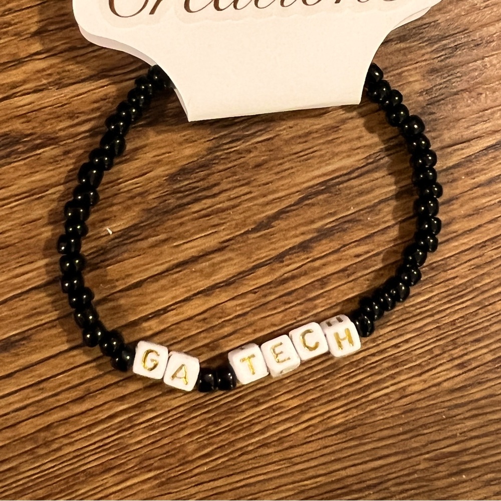Georgia Tech Handmade Beaded Bracelet.